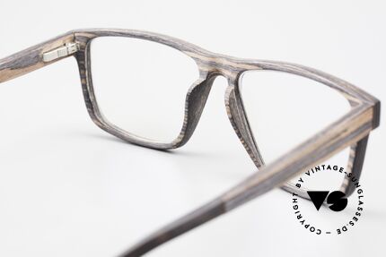 Kerbholz Nils Holzbrille Eckig Herrenbrille, ungetragenes Exemplar, mit flexiblen Federscharnieren!, Passend für Herren