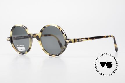 Giorgio Armani EA501 Rund Vintage Sonnenbrille, schlichte, runde Fassung in einem "gelb havanna", Passend für Herren und Damen