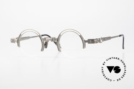 Koure KR8100 Runde 90er Steampunk Brille, vintage KOURE Brillenfassung v. 1994, Steampunk Stil, Passend für Herren und Damen