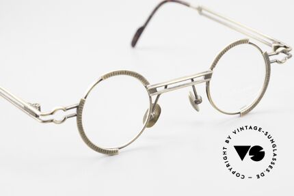 Koure KR8103 90er Brille Steampunk Rund, Spitzenqualität aller Komponenten (beliebig verglasbar), Passend für Herren und Damen
