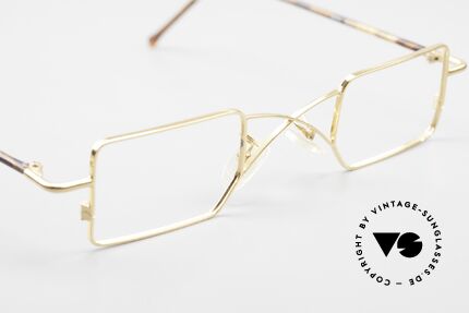 Filou 2503 Eckige Brille mit X Brücke, ungetragen (wie alle unsere vintage 80er Brillen), Passend für Herren und Damen