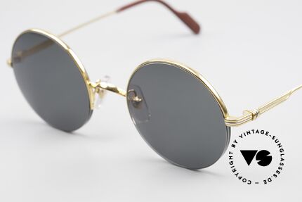 Cartier Mayfair Runde Vintage Luxusbrille 90er, semi-rimless, flexibler 22kt vergoldeter Rahmen, Passend für Herren und Damen