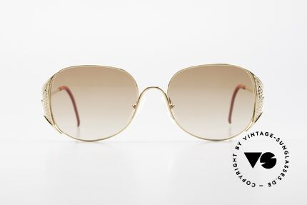 Christian Dior 2362 Damen Sonnenbrille Mit Strass, edles, vergoldetes Gestell mit funkelndem STRASS, Passend für Damen
