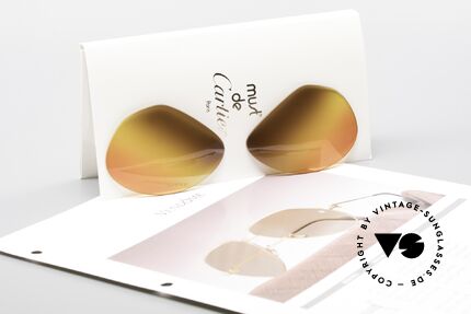 Cartier Vendome Lenses - L 3fach Verlauf Wüstensonne, besonderer, dreifarbiger Farb-Verlauf ("Wüstensonne"), Passend für Herren und Damen