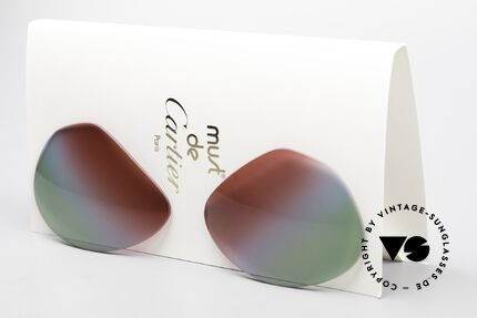 Cartier Vendome Lenses - L Polarlicht Bordeaux Tricolor, neue CR39 UV400 Kunststoff-Gläser (100% UV Schutz), Passend für Herren und Damen