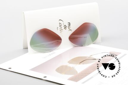 Cartier Vendome Lenses - L Polarlicht Bordeaux Tricolor, dreifarbiger Farbverlauf (wie "Bordeaux Polarlichter"), Passend für Herren und Damen