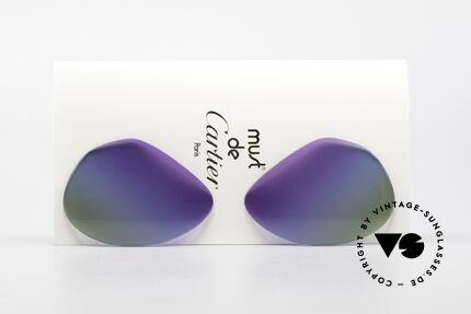 Cartier Vendome Lenses - L Polarlicht Violett Tricolor, Ersatzgläser für die alte Cartier Vendome LARGE 62mm, Passend für Herren und Damen