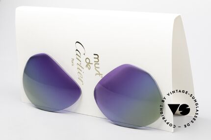 Cartier Vendome Lenses - L Polarlicht Violett Tricolor, neue CR39 UV400 Kunststoff-Gläser (100% UV Schutz), Passend für Herren und Damen