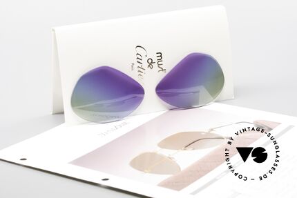 Cartier Vendome Lenses - L Polarlicht Violett Tricolor, dreifarbiger Farbverlauf (wie "Violette Polarlichter"), Passend für Herren und Damen