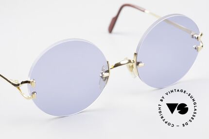 Cartier Madison Runde Luxus Sonnenbrille 90er, neue CR39 UV400 Gläser in einem Marine-Blau, Passend für Herren und Damen