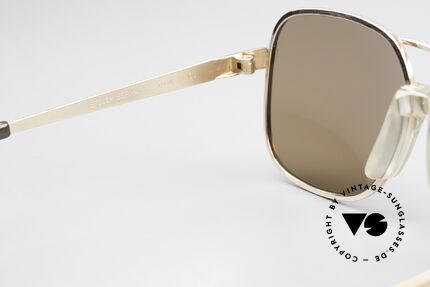 Metzler 7680 Kleine 80er Brille Vergoldet, Metall-Fassung kann auch optisch verglast werden, Passend für Herren