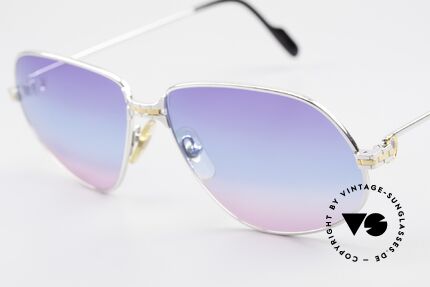Cartier Panthere G.M. - L Platin Edition Tricolor 80er, teure LUXUS-Sonnenbrille in LARGE Größe 59-14, 140, Passend für Herren