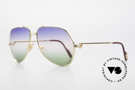 Cartier Vendome LC - L Rare Luxus Sonnenbrille 80er, hier Louis Cartier Dekor in LARGE Größe 62-14, 140, Passend für Herren