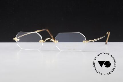 Henry Jullien Paraphe 303 Randlose Brille Achteckig, entsprechend edel und kostbar ist die Vergoldung, Passend für Herren und Damen