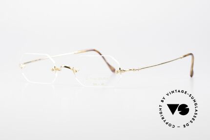 Henry Jullien Paraphe 303 Randlose Brille Achteckig, achteckige Qualitätsfassung mit Federscharnieren, Passend für Herren und Damen