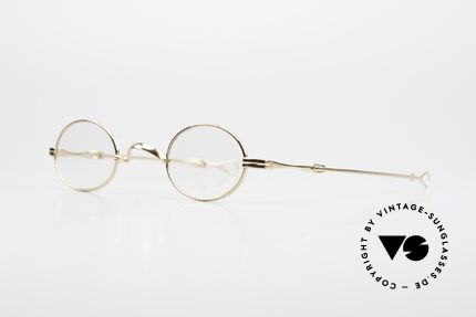 Lunor I 04 Telescopic XS Brille Oval Teleskop Gold, Brillendesign in Anlehnung an frühere Jahrhunderte, Passend für Herren und Damen