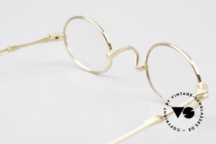 Lunor I 04 Telescopic XS Brille Oval Teleskop Gold, stilvoll, elegant und sehr praktische Teleskop-Bügel, Passend für Herren und Damen