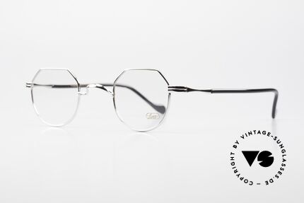 Lunor II A 18 Eckige Panto Brille Platin, sehr seltenes Modell "18" (eckiges PANTO-Design), Passend für Herren und Damen