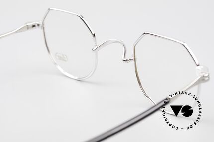 Lunor II A 18 Eckige Panto Brille Platin, DEMOgläser sollten natürlich ausgetauscht werden, Passend für Herren und Damen