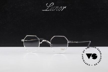 Lunor II A 18 Eckige Panto Brille Platin, Größe: small, Passend für Herren und Damen