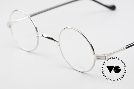 Lunor II A 12 Runde Vintage Brille Platin, hier das runde Modell "12" in KLEINER Größe 38/25, Passend für Herren und Damen
