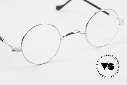 Lunor II A 12 Runde Vintage Brille Platin, altes, ungetragenes LUNOR Einzelstück von ca. 2010, Passend für Herren und Damen
