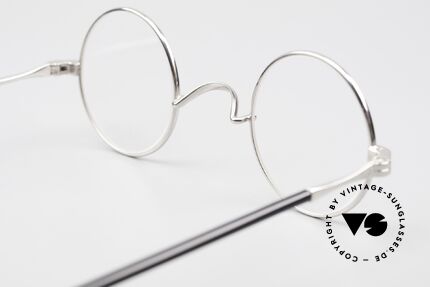 Lunor II A 12 Runde Vintage Brille Platin, DEMOgläser sollten natürlich ausgetauscht werden, Passend für Herren und Damen