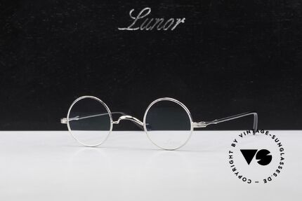Lunor II A 12 Runde Vintage Brille Platin, Größe: extra small, Passend für Herren und Damen