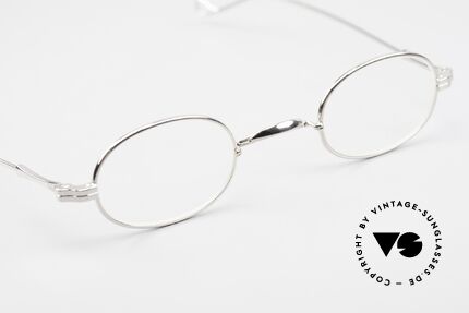 Lunor II 08 Kleine Ovale Brille Platin, altes, ungetragenes LUNOR Einzelstück (RARITÄT!), Passend für Herren und Damen