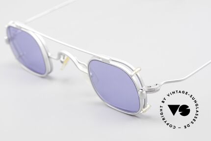 Morel 6090 Eckige Brille Mit Sonnenclip, Sonnengläser in einem "Marine-Blau"; 100% UV Schutz, Passend für Herren und Damen