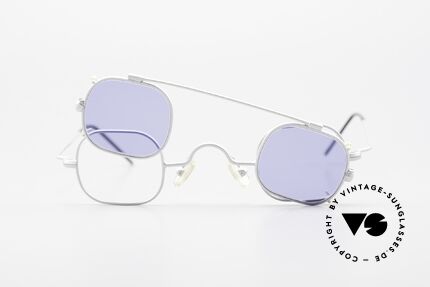 Morel 6090 Eckige Brille Mit Sonnenclip, Größe: small, Passend für Herren und Damen