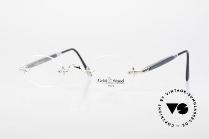 Gold & Wood 338 Luxus Randlosbrille Oval 90er Details