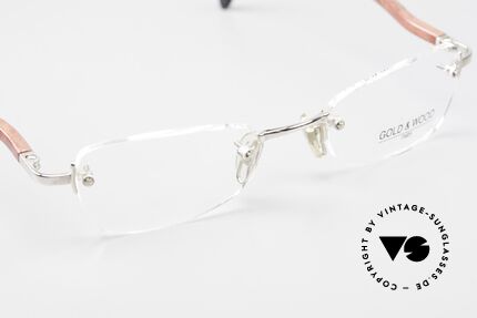 Gold & Wood S12 Randlose Luxusbrille Unisex, KEINE RETRObrille; sondern ein vintage ORIGINAL!, Passend für Herren und Damen