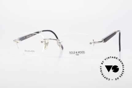Gold & Wood 332 Luxus Randlosbrille Echthorn Details