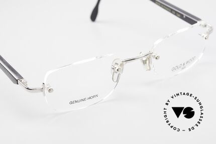 Gold & Wood 332 Luxus Randlosbrille Echthorn, Größe: medium, Passend für Herren und Damen