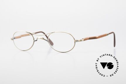 Gold & Wood 352 Luxus Holzbrille Oval 1990er Details