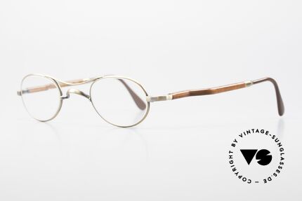 Gold & Wood 352 Luxus Holzbrille Oval 1990er, Eleganz und Zeitlosigkeit prägen diese Kollektion, Passend für Herren und Damen