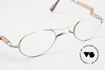 Gold & Wood 352 Luxus Holzbrille Oval 1990er, ungetragen (wie alle unsere Gold&Wood 90er Brillen), Passend für Herren und Damen