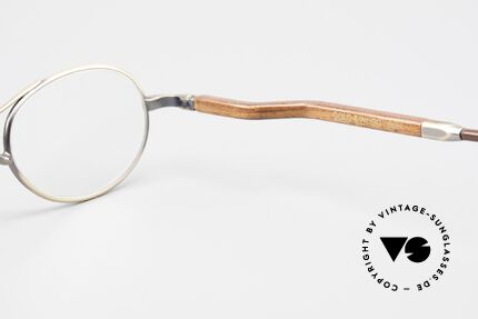 Gold & Wood 352 Luxus Holzbrille Oval 1990er, Größe: medium, Passend für Herren und Damen