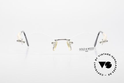 Gold & Wood S02 Randlose Luxusbrille 2000er, klassische, randlose Luxus-Brillenfassung von 2001, Passend für Herren und Damen