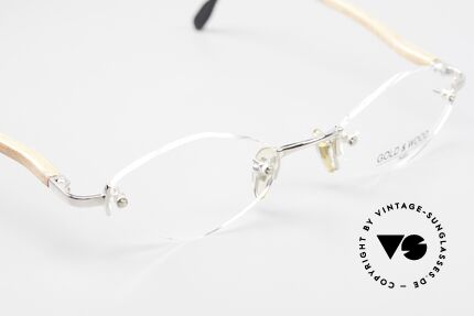 Gold & Wood S02 Randlose Luxusbrille 2000er, KEINE RETRObrille; sondern ein vintage ORIGINAL!, Passend für Herren und Damen