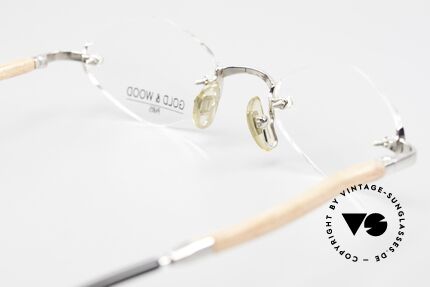 Gold & Wood S02 Randlose Luxusbrille 2000er, Größe: medium, Passend für Herren und Damen