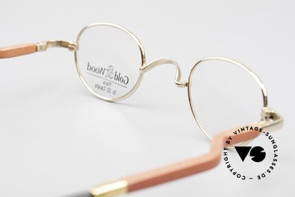 Gold & Wood 326 Holzbrille Oval 22kt Vergoldet, KEINE RETRObrille; sondern ein vintage ORIGINAL!, Passend für Herren und Damen