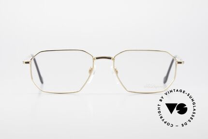 S.T. Dupont D050 90er Luxusbrille 23KT Vergoldet, hochwertige Verarbeitung & Top-Passform, Gr. 56°18, Passend für Herren