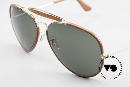 Ray Ban Outdoorsman II USA Leder Sonnenbrille 80er, ungetragenes Exemplar; inzwischen ein Sammlerstück, Passend für Herren