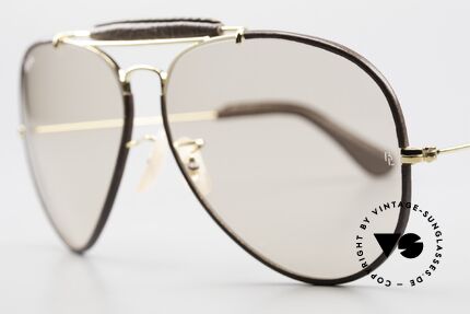 Ray Ban Outdoorsman II Leder Sonnenbrille Automatik, KEINE Retrobrille, sondern ein kostbares 80er Original, Passend für Herren