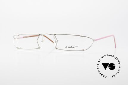 Locco Pinot Verrückte DesignerBrille 90er, Locco Pinot 53-18, "verrückte" randlose 90er Brille, Passend für Herren und Damen