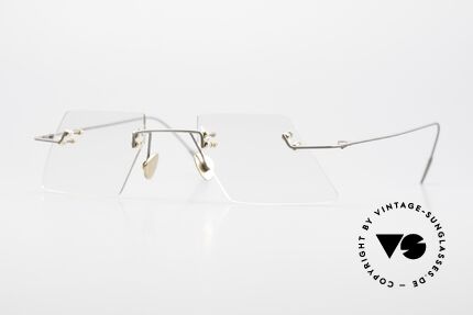 Paul Chiol 2001 Randlose Kunstbrille 1990er, ein Synonym für anspruchsvolle rahmenlose Brillen, Passend für Herren und Damen