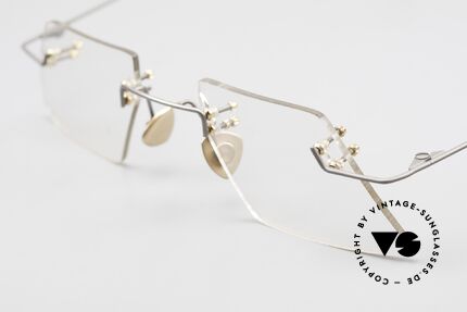 Paul Chiol 2001 Randlose Kunstbrille 1990er, die Fassung ist für optische Gläser gemacht, ABER:, Passend für Herren und Damen