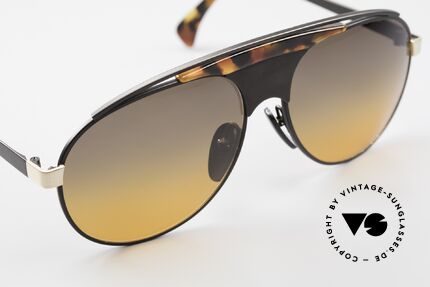 Alain Mikli 634 / 0015 Lenny Kravitz Sonnenbrille, ungetragene Rarität in schwarz / schildpatt  & gold, Passend für Herren